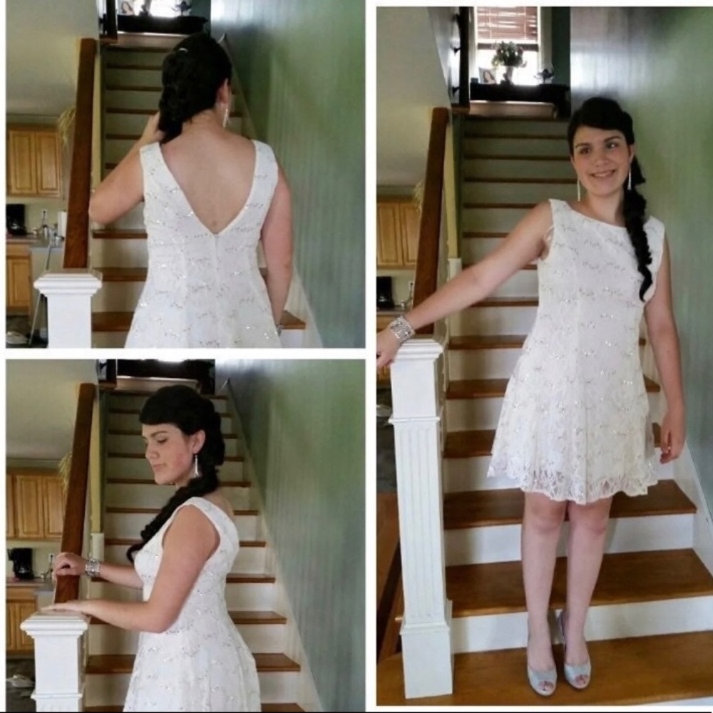 White sparkle dress